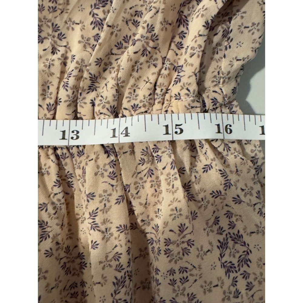 WISHLIST NATURAL TILE PRINT SHORT SLEEVE TIERED MIDI DRESS, size XL - Picture 5 of 9
